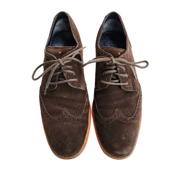 Cole Haan Mens Lunargrand Wingtip Suede‎ Oxford Shoes Size 10.5 Brown Orange main image 11